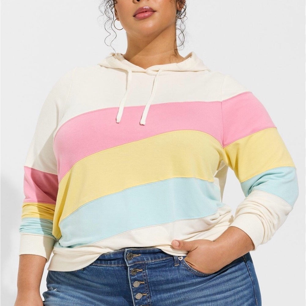 Torrid Pastel Striped Women's Hoodie 2X (18-20}